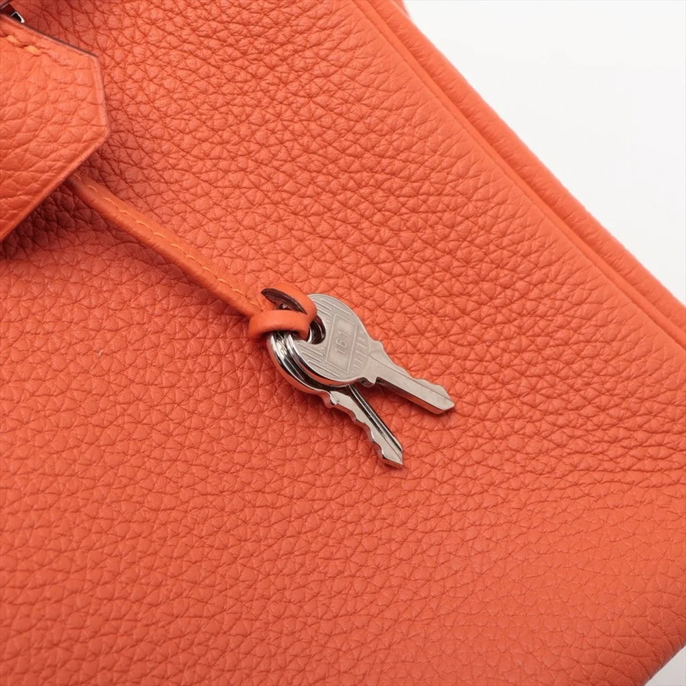 Sold out ✅ Hermes Birkin 25 Togo Orange Poppy Silver Metal - Picture 11 of 12